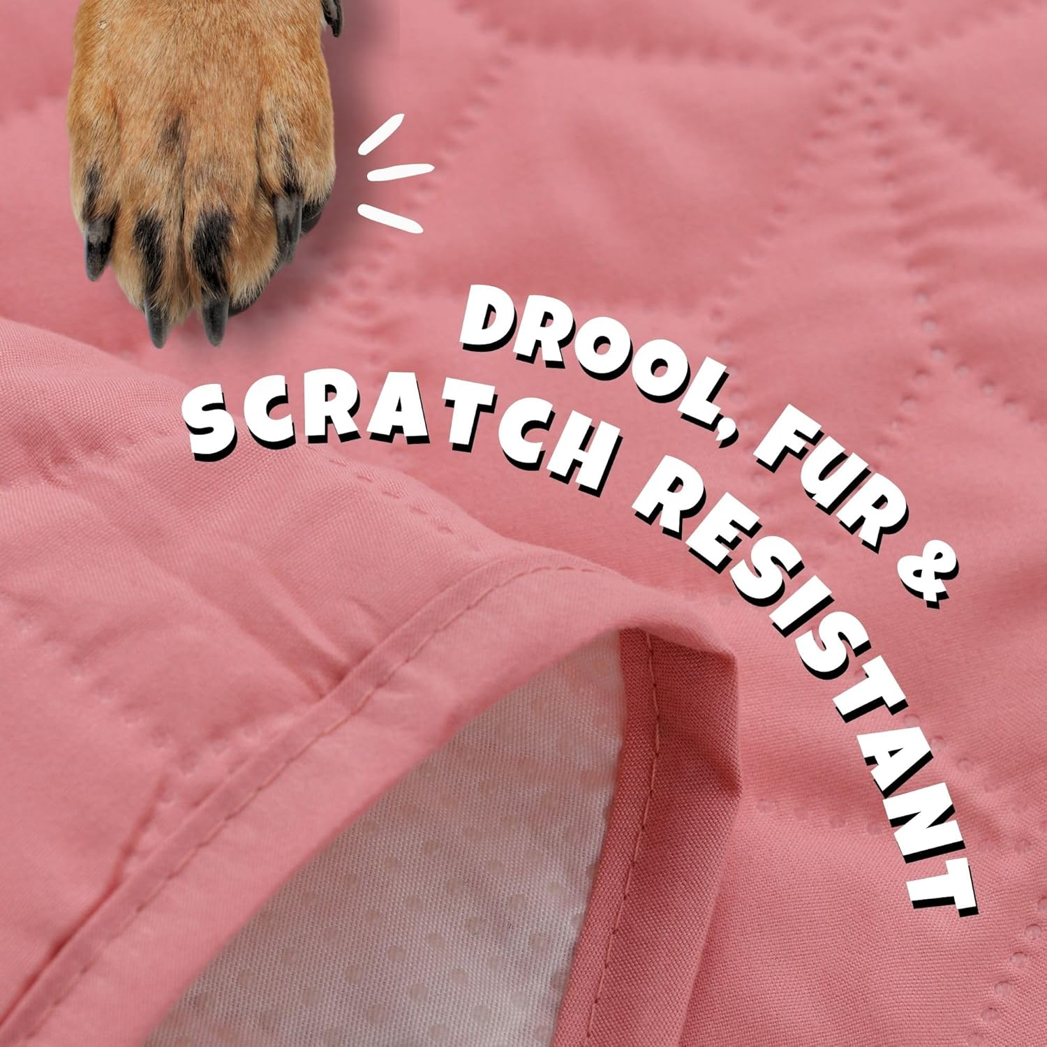 Charlie&rsquo;S Sofur Waterproof Dog Bed Sofa Cover Protector Pet Blanket (Single/King Single Bed 132X208Cm) for Couch Furniture Car Boot Non-Slip Quilted Padded Washable for Pets/Dogs/Cats/Kids - Pink image number 2