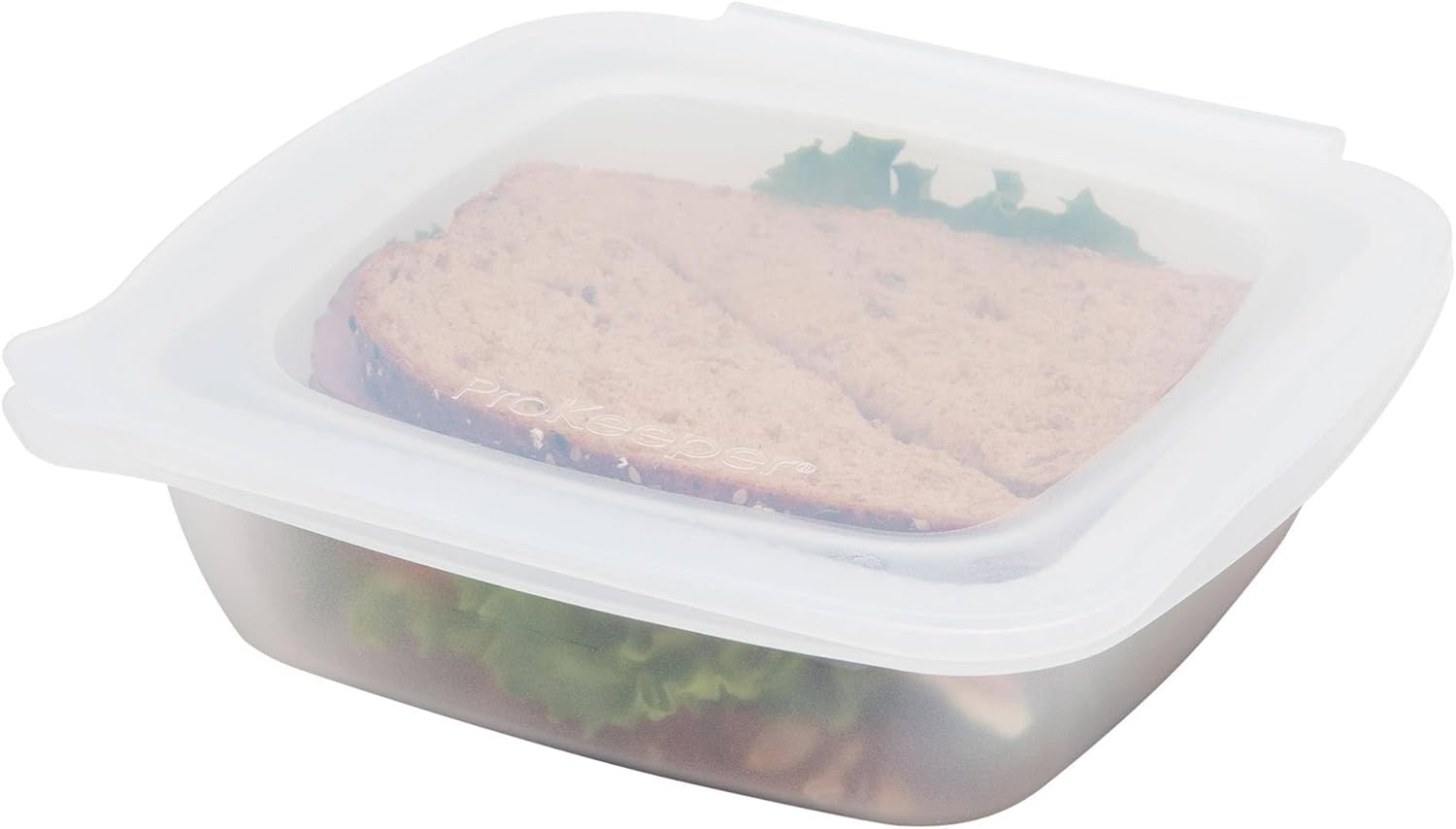 Progressive Softbox Silicone Rectangular Storage Box - 2 Cup 470Ml. Made of 100% Silicone, Patented Leak-Proof Zipper Seal, Microwave, Freezer, and Oven Safe, PVC, & Phthalate Free, Dishwasher Safe image number 1