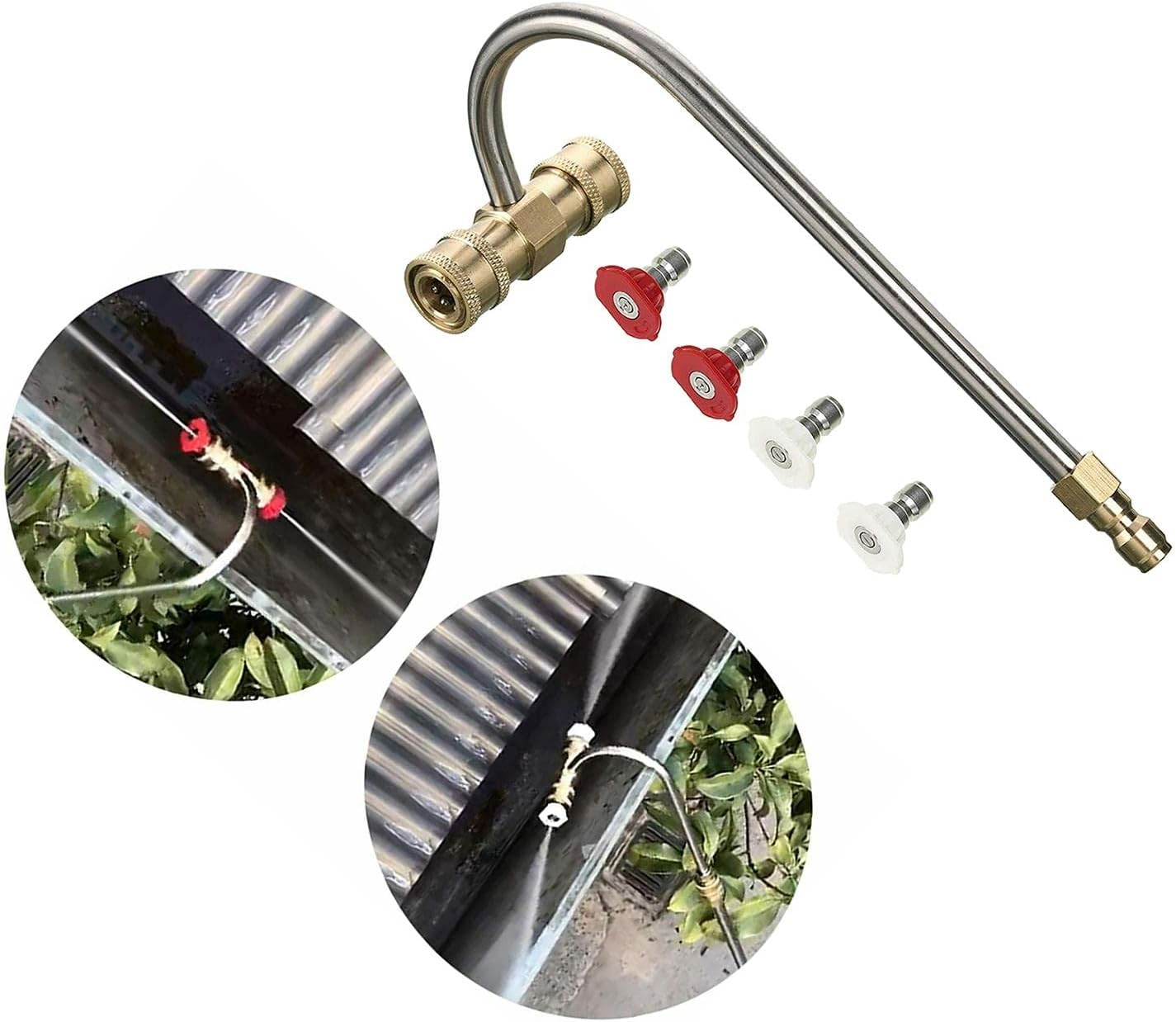 Perfeclan Tool Curve Pressure Washer Gutter Cleaning Attachment For