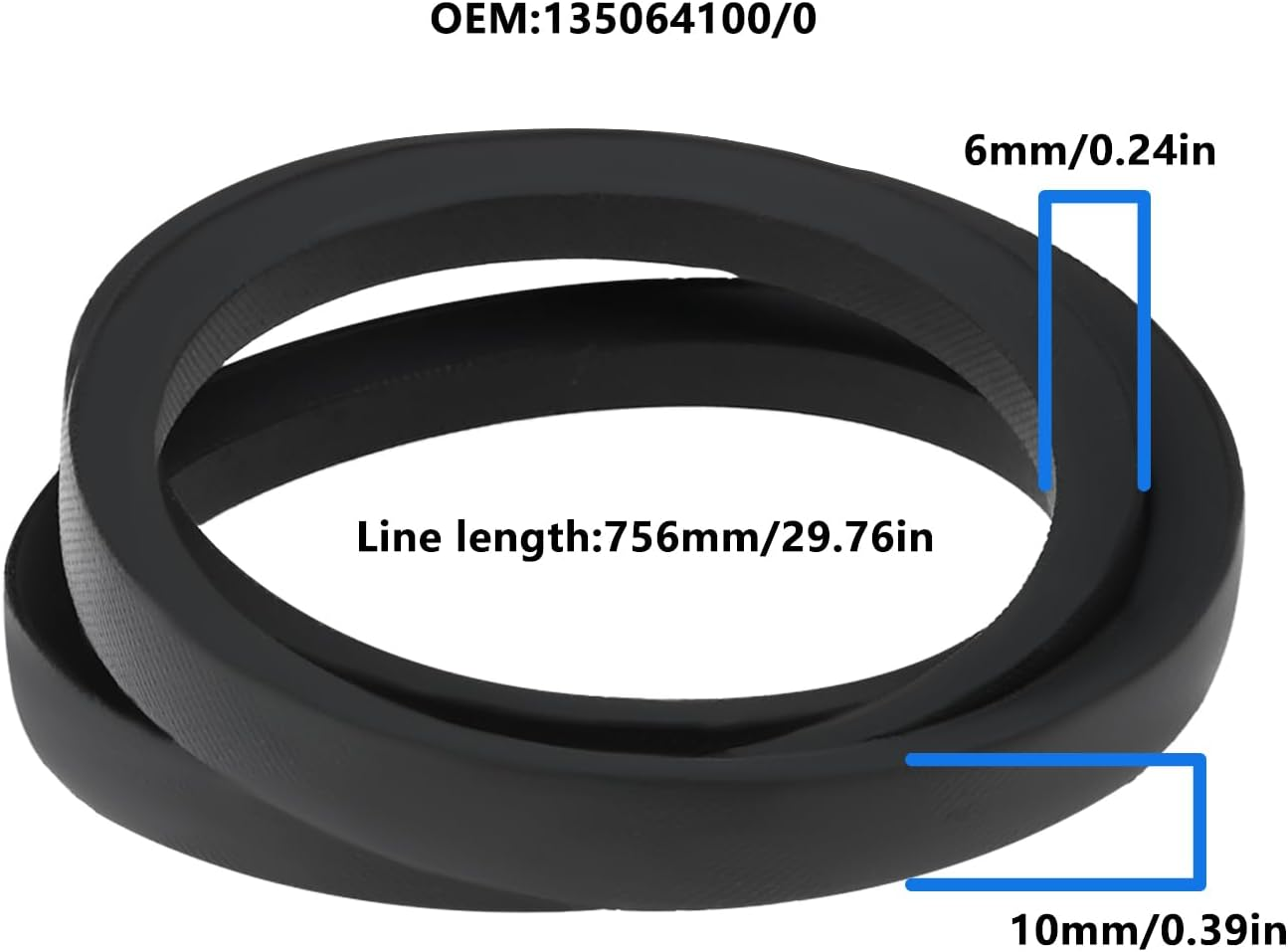 Petrol Lawnmower Drive Belt 135064100/0 Compatible with Mountfield HW531PD SP536 SP534 SP535HW image number 3