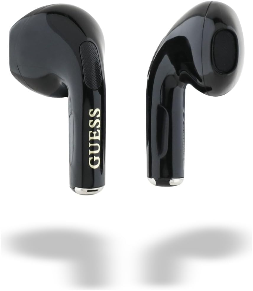 CG Mobile Guess TWS Headphones Glossy Effect Egg Shape Printed Classic Logo (Black) image number 1