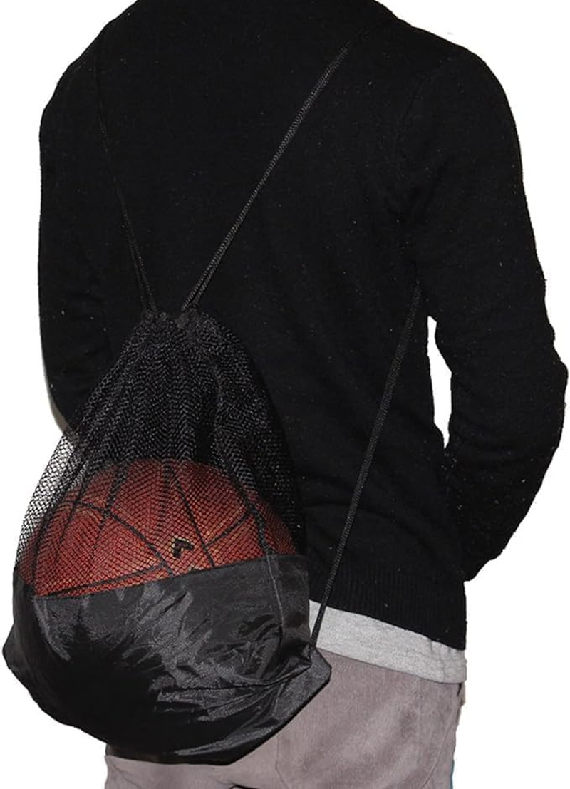 Drawstring Mesh Sports Ball Bag - 2Pcs Basketball Carrying Net for Football, Athletic Gear, Sport Game Ball Storage - Heavy Duty Backpack image number 6
