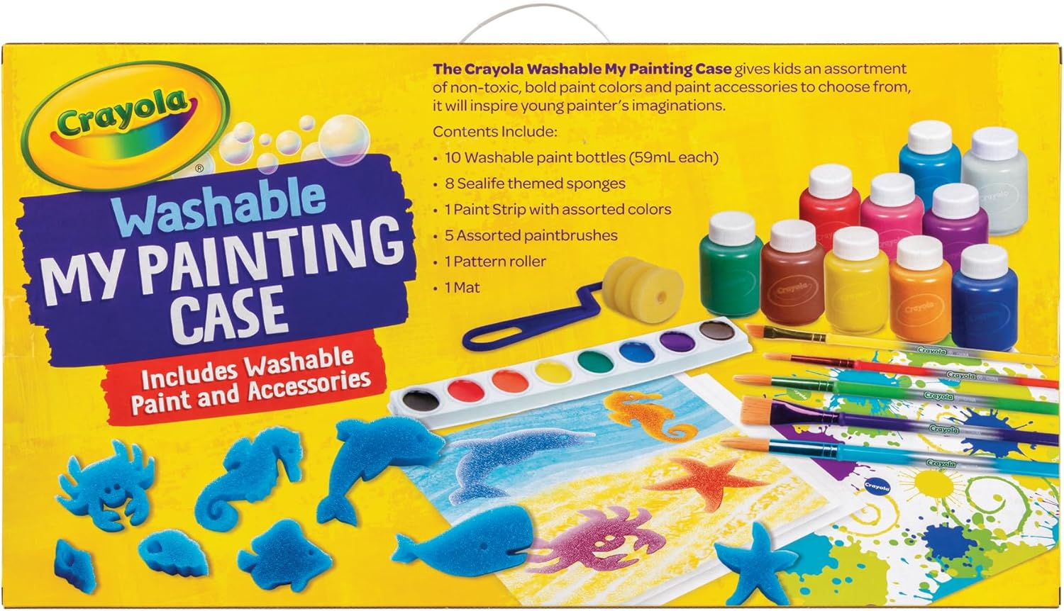 Crayola Washable My Painting Case, Activity Set for Kids, Includes Washable Paint and Accessories for Hours of Fun, Set for Little Artists