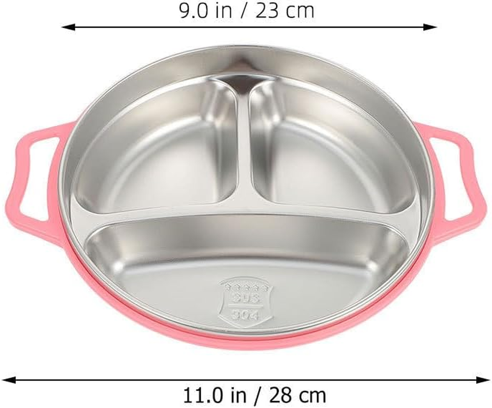 Angoily Compartment Plate Toddler Plate Steel Plate Compartment Trays Metal Plate Divided Plates for Adults Divided Dinner Tray Diet Plate Camping Luncheon Plates Food Pp -Usable image number 2