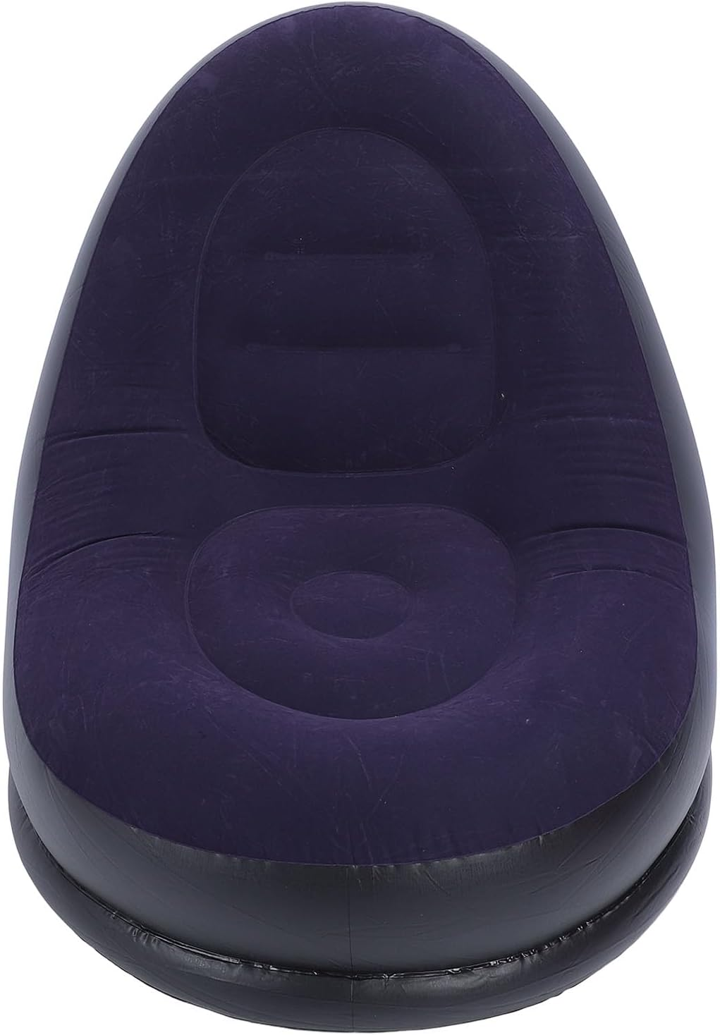 Inflatable Sofa Chair, Stylish Soft Blow up Lounger with Footstool, Ergonomic Design for Living Room, Outdoor Travel, Camping (Dark Blue) - Dark Blue image number 4