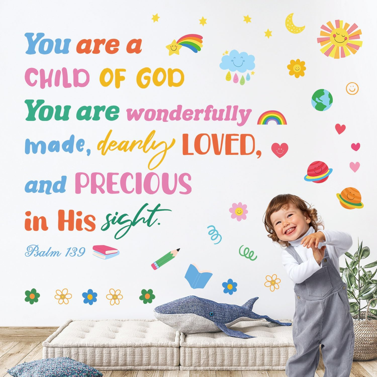DECOWALL DS6-8085 Bible Quote Wall Stickers Decals Kids Inspirational Christian Vinyl Home Bedroom Religious Room Living Scripture Art God Prayer