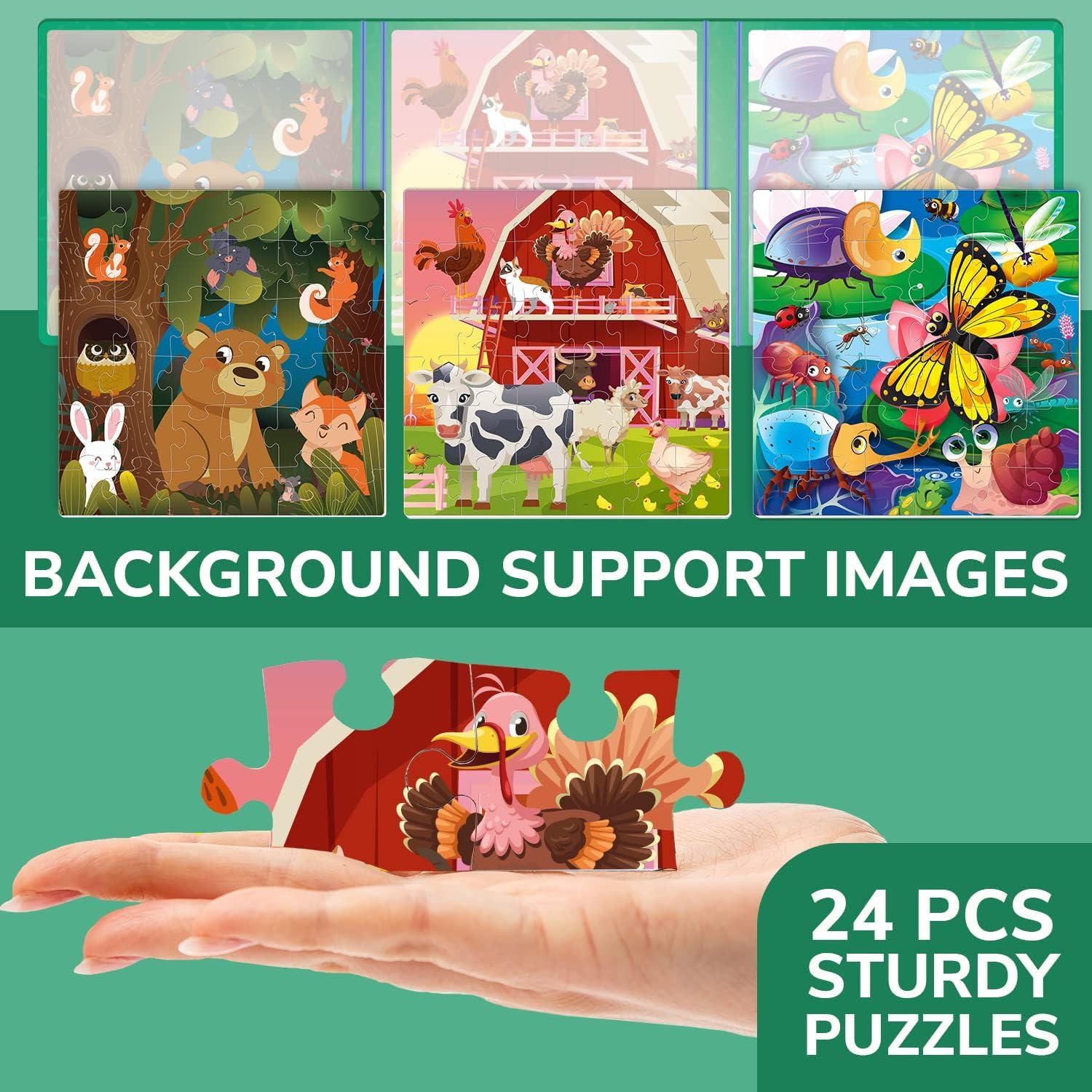 QUOKKA Magnetic Puzzles for Toddlers 3-5 - 36 Pcs Travel Puzzles Games for Kids Ages 2-4 - Animal Car Activities Toy for Boys and Girls 4-8 Yo - Learning Magnet Road Trip image number 1