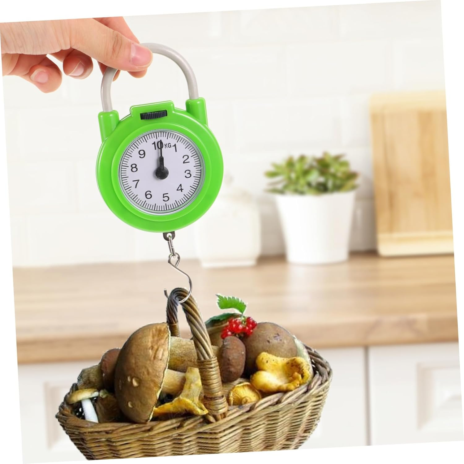 IMIKEYA Manual Travel Luggage Spring Scale Portable Handheld Suitcase Weight Scale with Hook High Precision Small Size Fluorescent Green for Accurate Weight Measurement image number 4