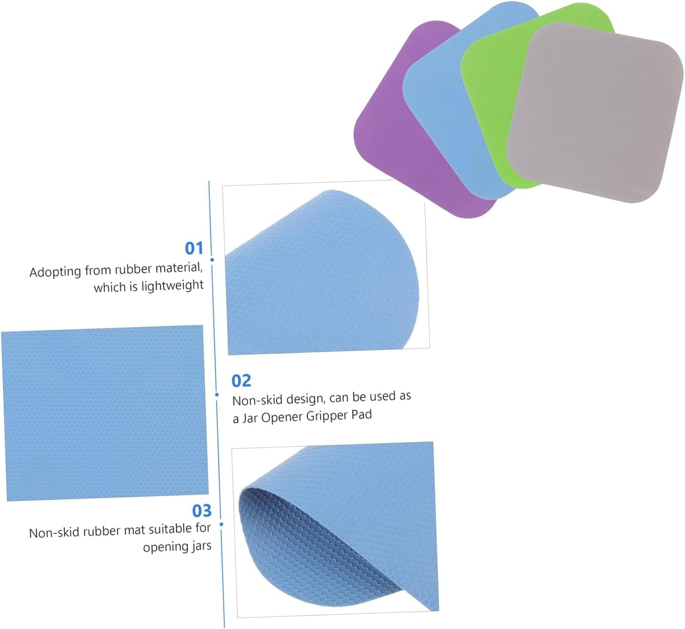 WEZCHUGHAOL Silicone Jar Opener Pads, Square Gripper Cushions, Set of 4, Superior Grip image number 5