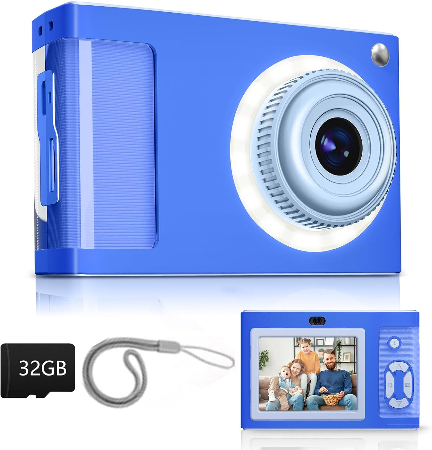 ARNSSIEN Digital Camera for Kids, 1080P Vintage Kids Camera for Toddler, 2.4" IPS Screen Child Cam with 16 LED Filling Lights, Birthday Festival Present for Older, Teens, Students, Beginners,Y2