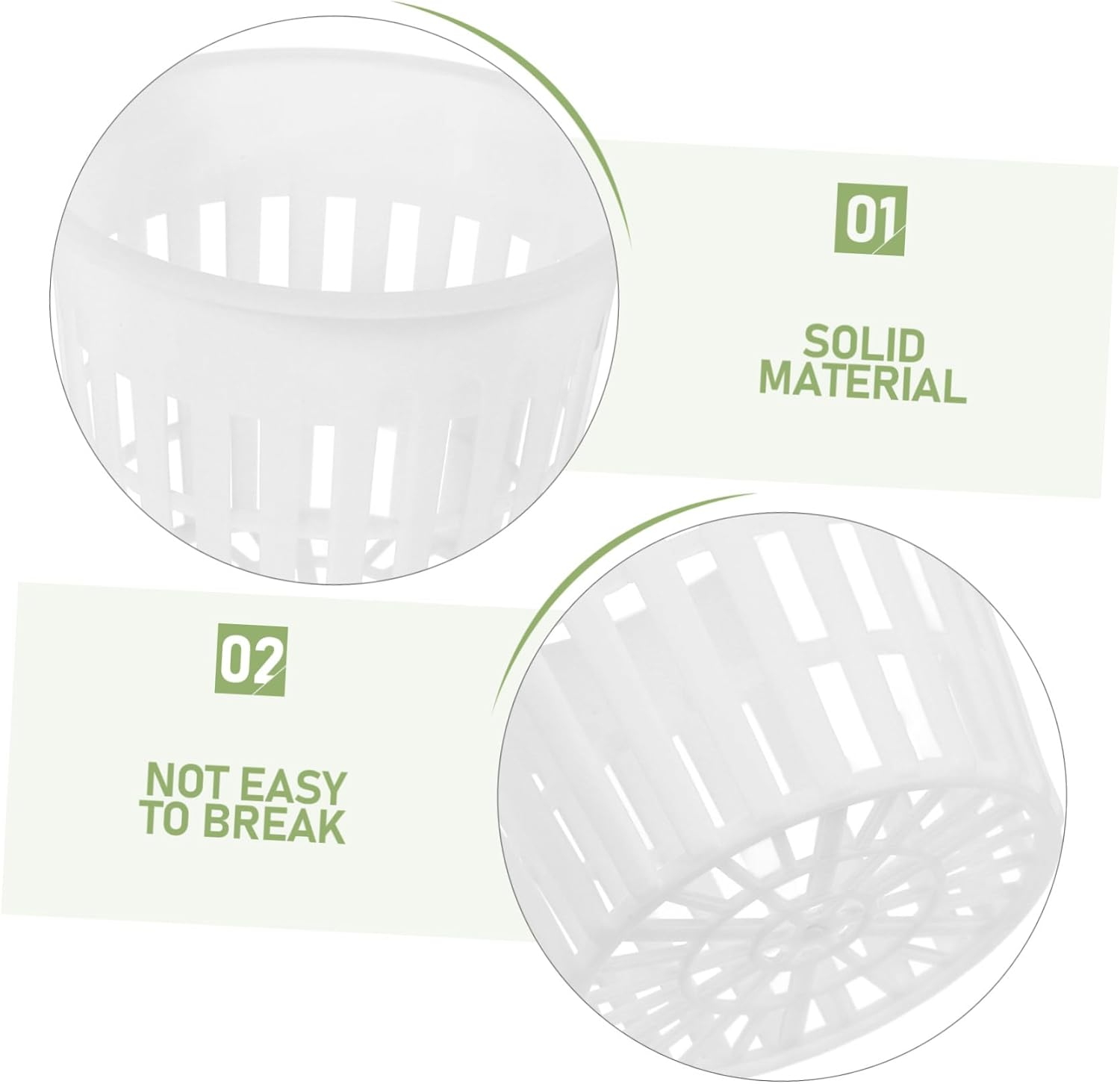 CIYODO 10Pcs White Plastic Net Pots Hydroponic Mesh Nursery Baskets for Small Orchids and Indoor Plants Root Control Aerated Planting Baskets for Home Gardening image number 4