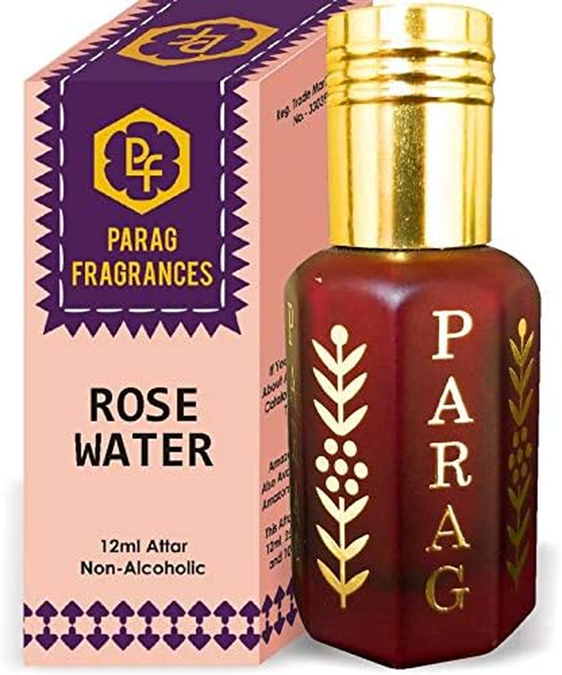 Parag Fragrances Rose Water Attar 1 Tola / 12Ml (Crystal Series) (Limited Time Launching Offer Pack) Natural Distiled Attar/Alcohol Free Attar/Long Lasting Attar