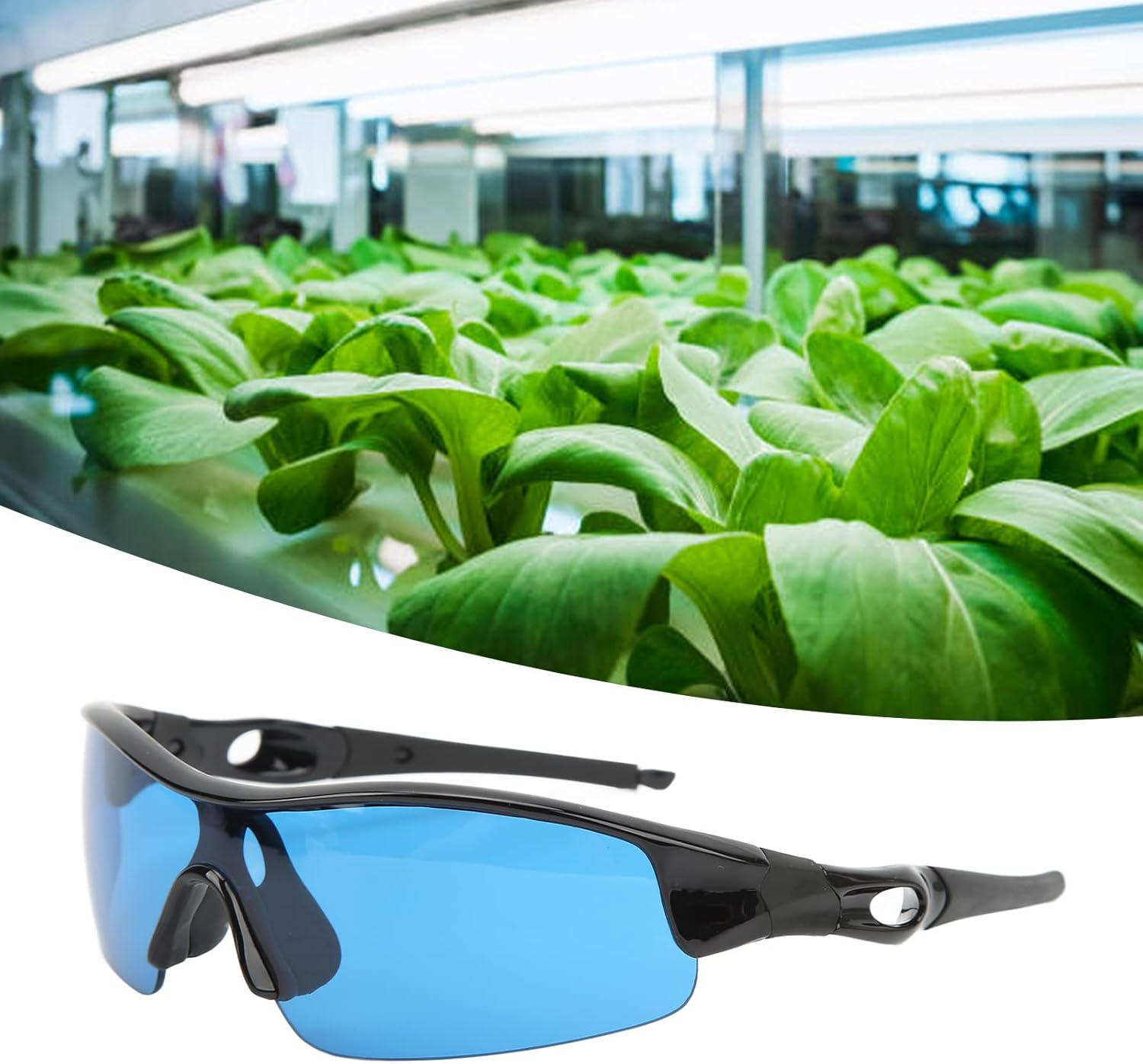 Grow Room Glasses, Indoor Hydroponics LED Grow Light Glasses with HPS Blocker Lenses & Glasses Case, for UVA/UVB Blocking in Grow Tents Hydroponics, UV Protective Goggles image number 6
