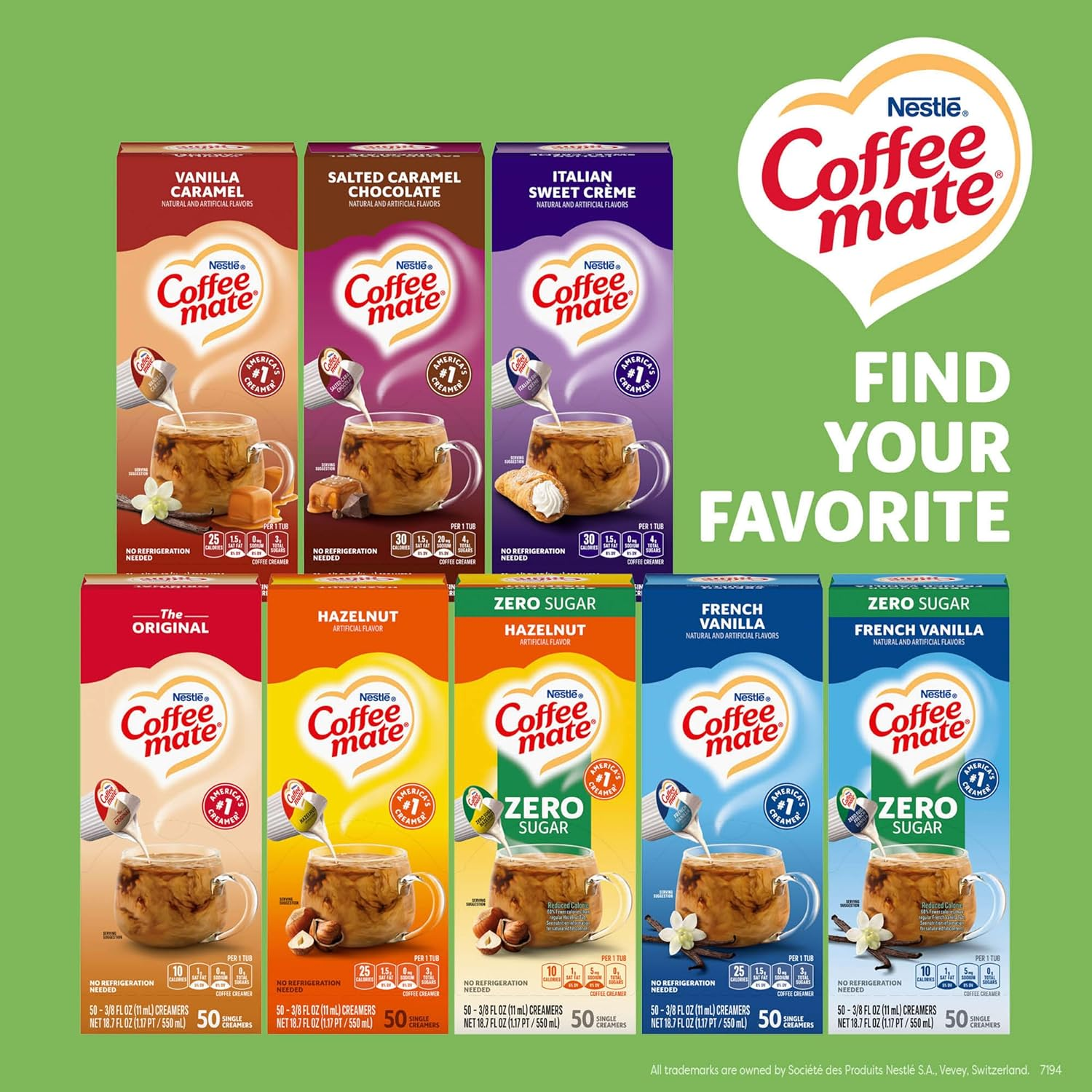 NESTLE COFFEE-MATE Coffee Creamer, Irish Creme, Liquid Creamer Singles, 50 Count (Pack of 4) image number 6