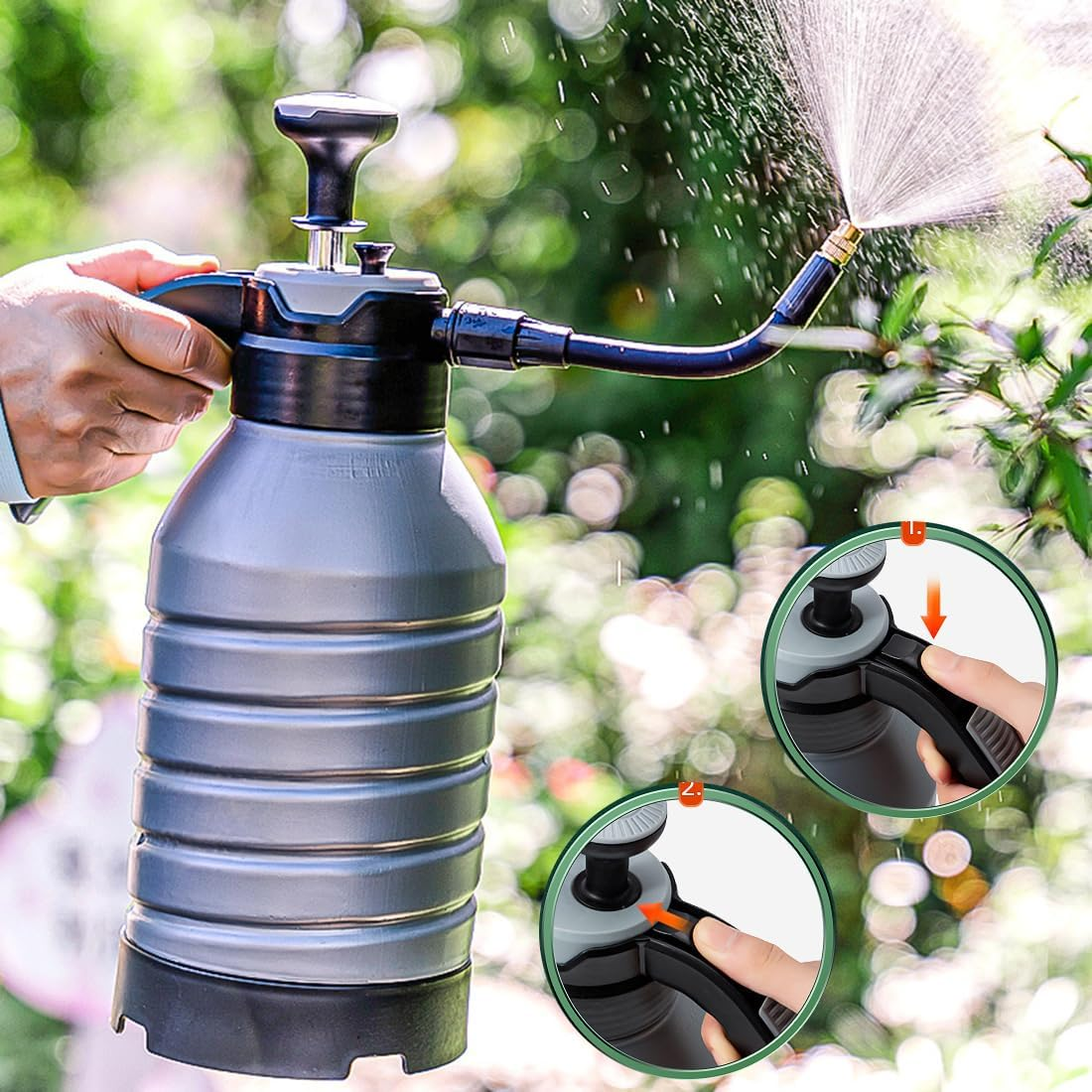 Plastic Trigger Spray Bottles with Adjustable Nozzle, Plastic Spray Bottles, Spray Bottle for Plants, for Outdoor Indoor Plants and Cleaning Work (Grey) image number 5