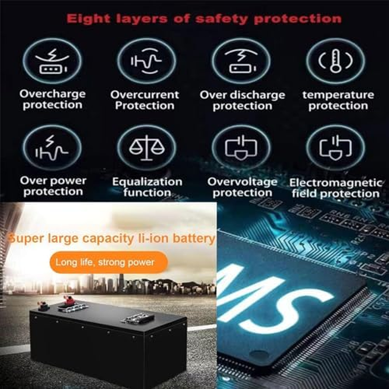 Lifepo4 Lithium Battery 72V 80Ah Car Battery 3000 5000 Cycles Built in Intelligent BMS Starting Current Spare Battery Removable Rechargeable Battery