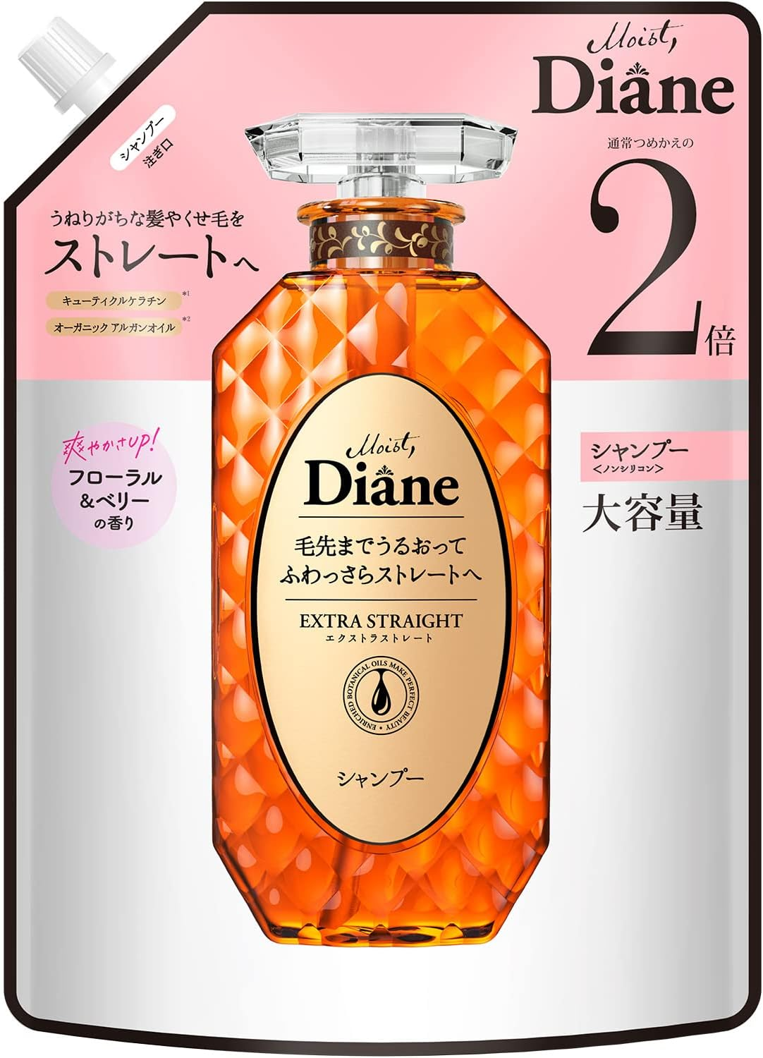 Diane Shampoo, Straight, Floral & Berry Scent, Perfect Beauty, Extra Straight Refill, 23.0 Fl Oz (660 Ml) image number 1