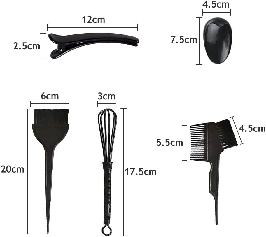SNAILGARDEN 14 Pcs Hair Dye Kit Hair Coloring Kit - Hair Dye Bowl ,Hair Color Brush,Ear Cover,Hair Coloring Cape,Gloves,Hair Dye Cap,Color Whisk,Storage Bag image number 5