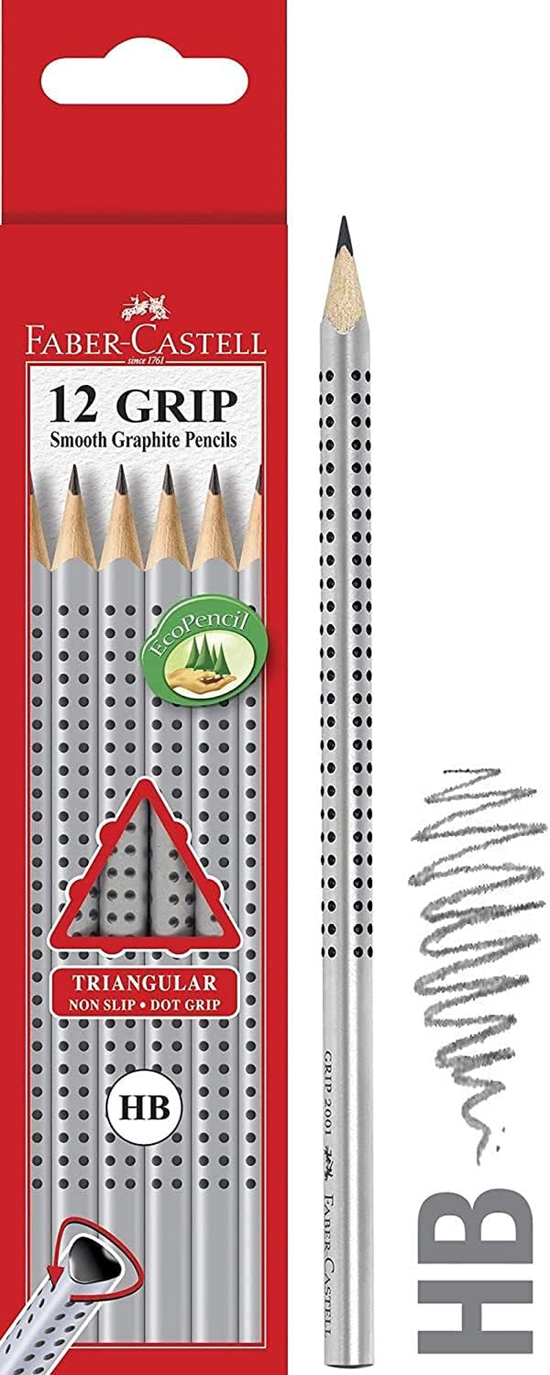 Faber-Castell Grip 2001 Triangular Graphite Pencils HB, Box of 12, (11-317000_12) image number 3