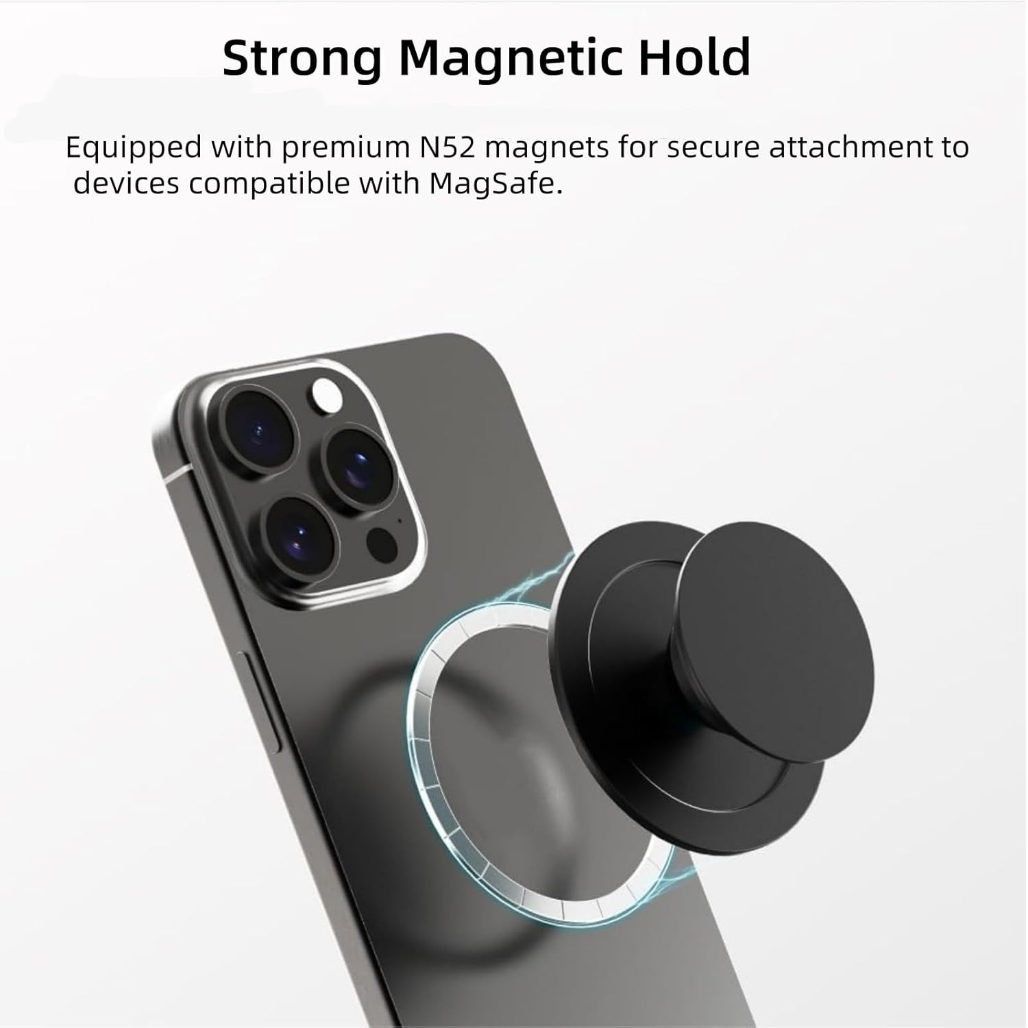 Suytvenxau Magnetic Phone Grip Ring Holder Easy Hold Free Hand Angled Adjustable Removeable Transparent Clear Compatible with All Smartphones and Cases image number 5