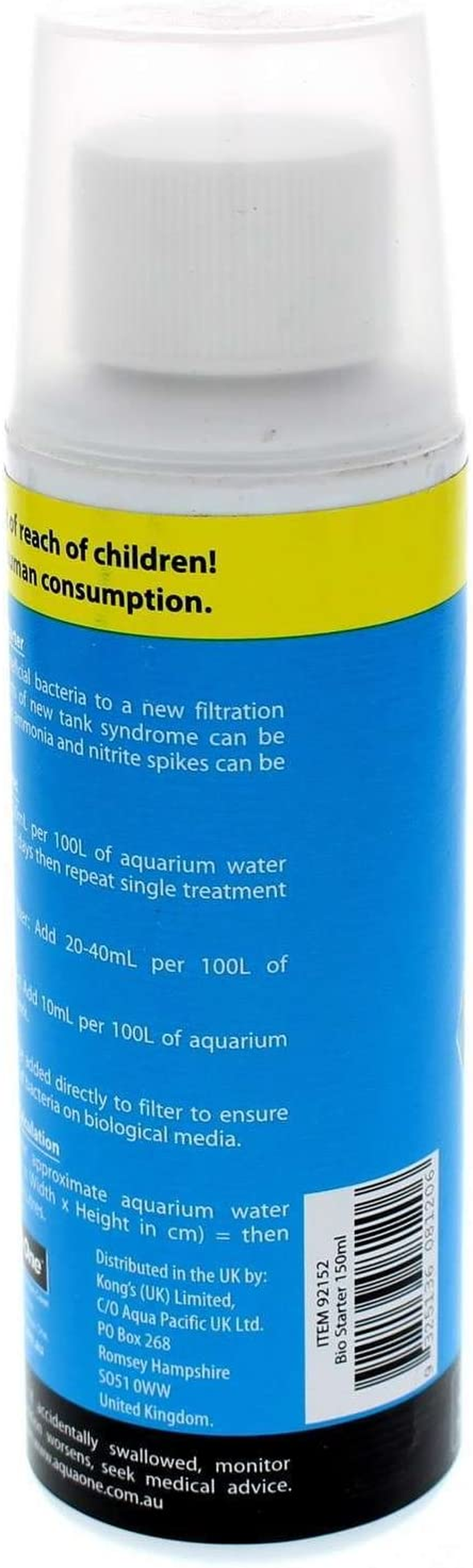 Treatment Bio Starter 150Ml 92152 Fish Tank Aquarium Aqua One image number 3