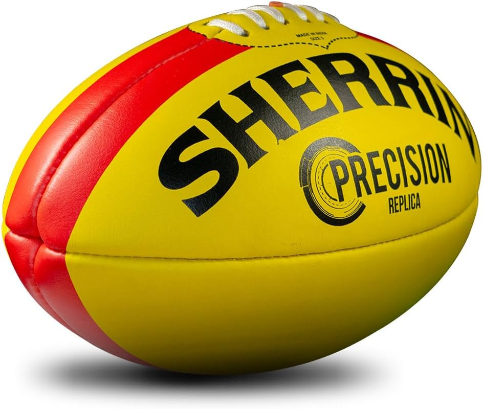 Sherrin Precision Leather Replica Football, Yellow, Size 5 image number 4