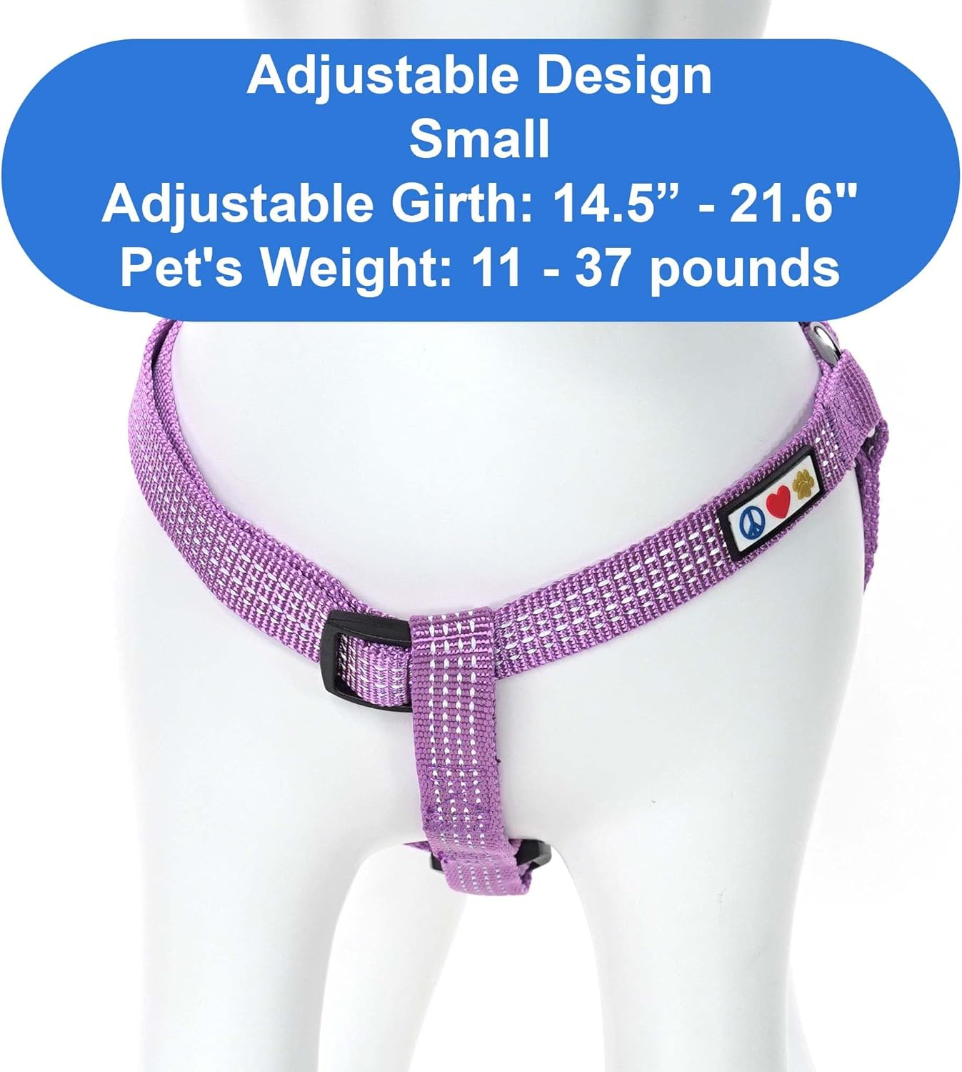 Pawtitas Reflective Step in Dog Harness or Reflective Vest Harness, Comfort Control, Training Walking of Your Puppy/Dog Harness Small S Purple Orchid
