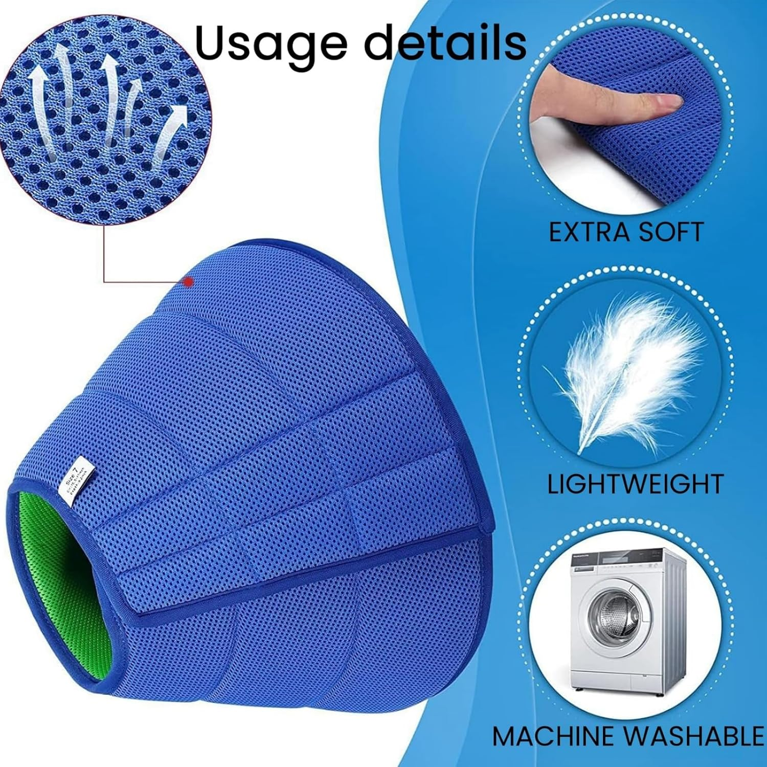 Dog Cone,Agemin Recovery Collar Cone Is Adjustable,Multiple Sizes Suitable for Dog Wound Care,Postoperative Use,Soft and Comfortable Fabric Anti-Licking(L(Neck:15-17.3In)) image number 6