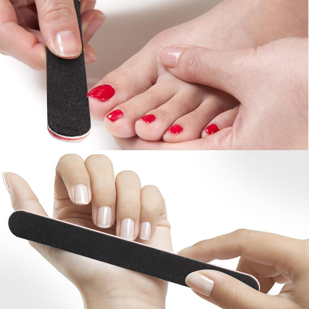 Nail Files Set, 100/180 Grits Double Sided Emery Boards for Acrylic Nails, Nature Nails, Professional Manicure & Pedicure Tools for Nail Art, Salon & Home Use, Durable Nail Filing Kit (40 PCS) image number 2