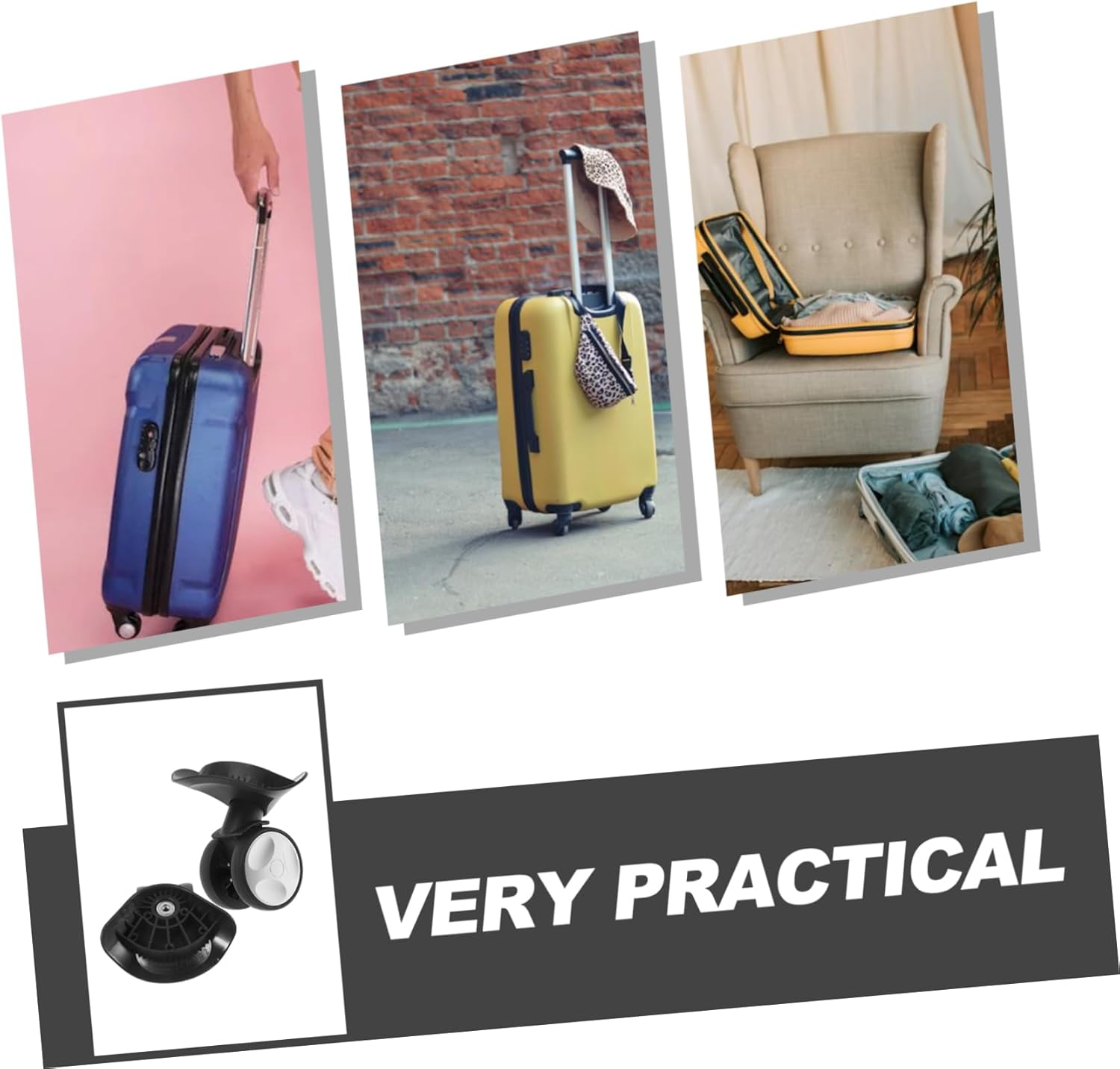 VANZACK Suitcase Wheel Repair Replacement Luggage Small Swivel Wheels for Suitcase for Travel image number 3