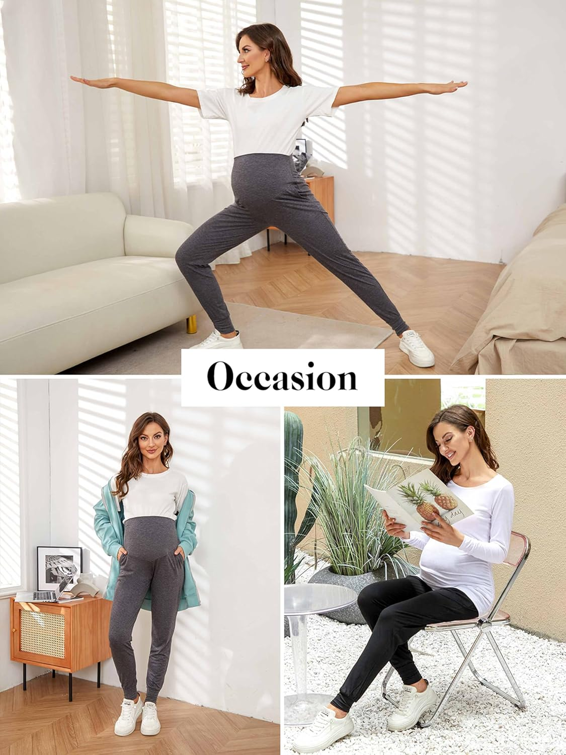 Liu & Qu Maternity Women'S Casual Pants Stretchy Comfortable Lounge Pants image number 7