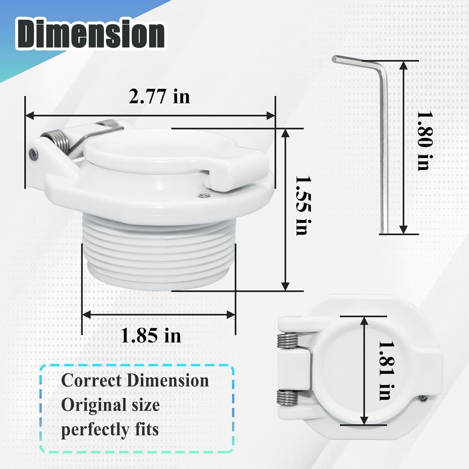 2 Pcs W400BWHP Vacuum Safety Lock, Swimming Pool Wall Accessory Replacement for Pool Cleaners image number 6