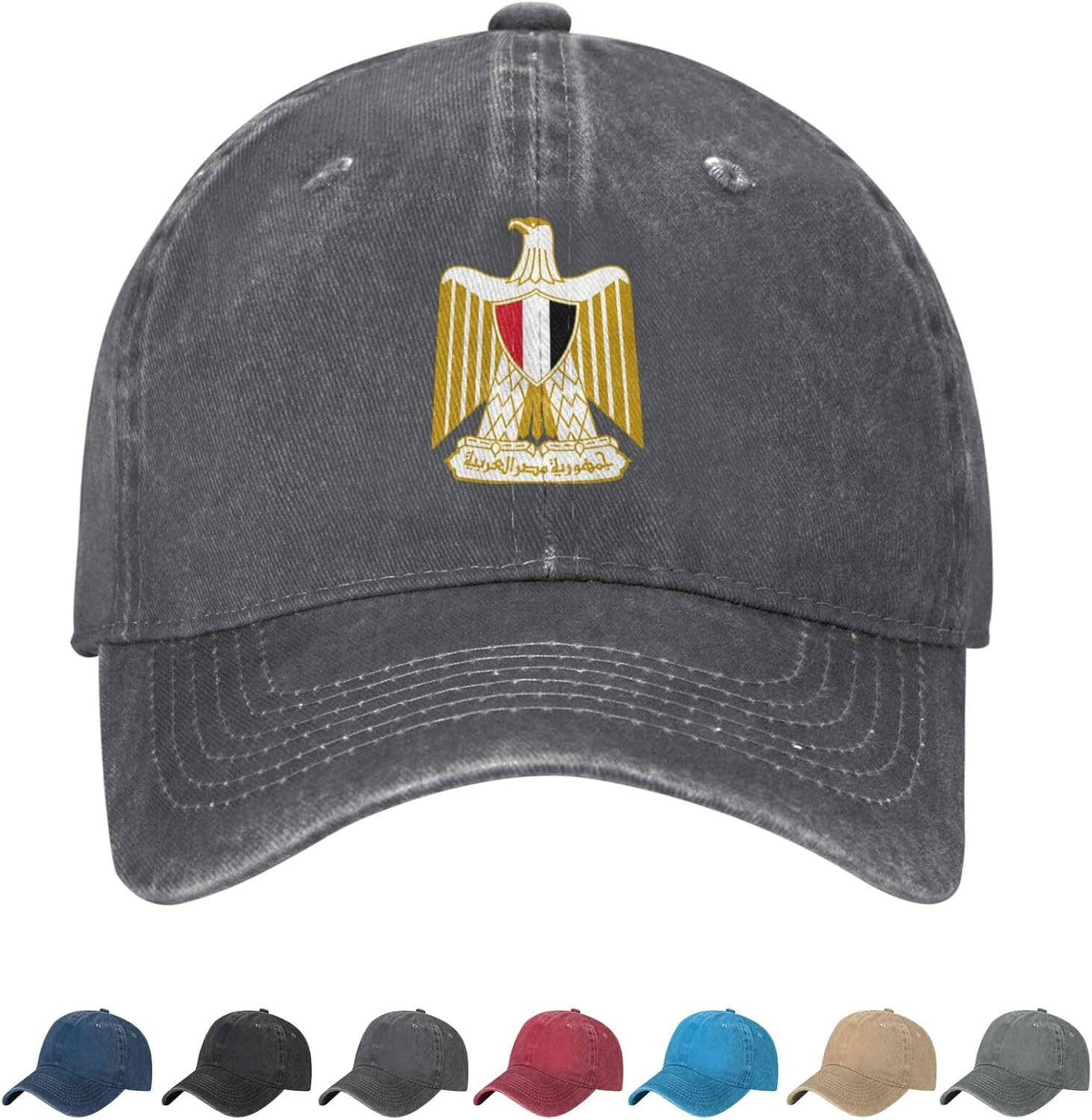 Coat of Arms of Egypt Denim Baseball Cap Egyptians Casual Unisex Vintage Adjustable Flag Trucker Hat