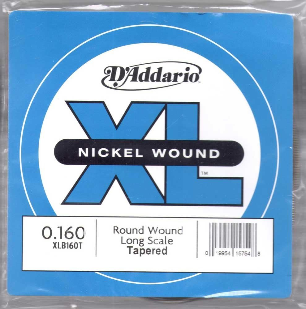 D'Addario XLB170T Nickel Wound Bass Guitar Single String, Long Scale, .170, Tapered