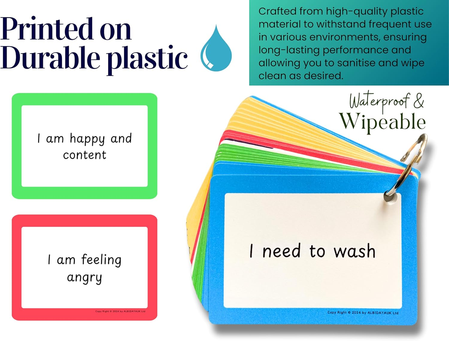 50 Autism and ADHD Communication Cards Visual Aid Nonverbal Communication Board Speech Delay Feelings Emotions Flash Cards Autism Special Needs Cue Cards Language Learning Toys for Kids and Adults image number 4