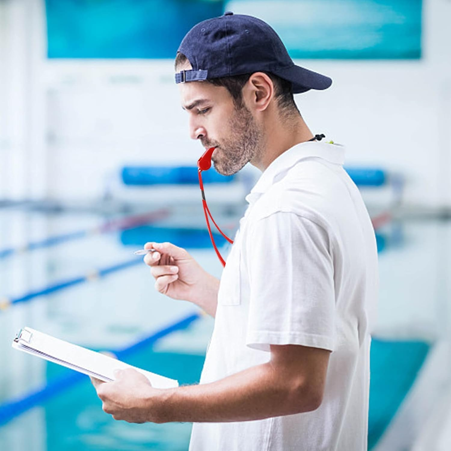 Fokmuaex 10 Pack Loud Durable Plastic Referee Whistles with Lanyard - Ideal for Coaches, Soccer Referees, Sports Training & Safety - High-Pitched Whistle for Clear Signaling image number 5