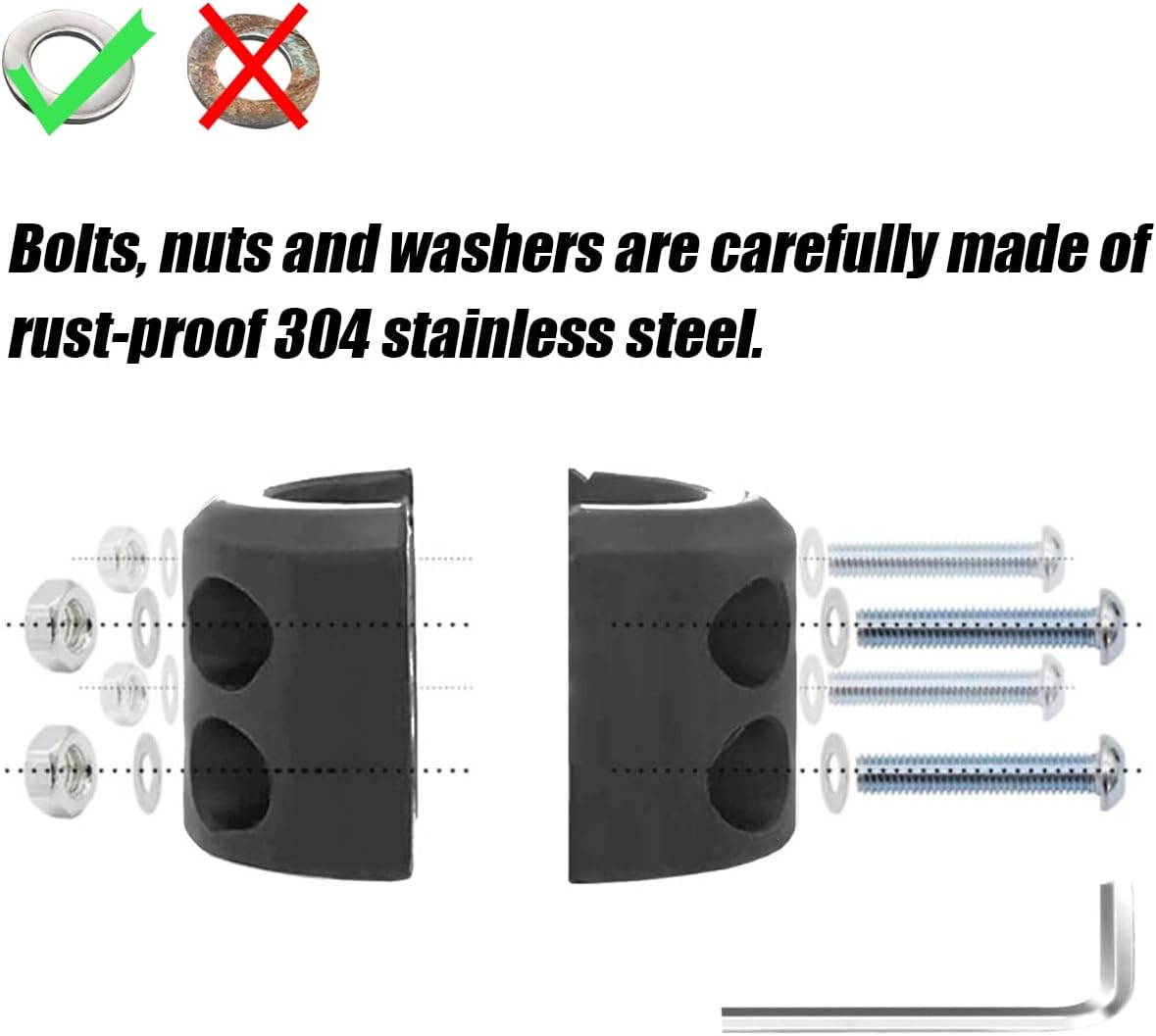 Car Rubber Winch Stopper for ATV UTV Truck, Cable Saver Hook Stopper Line for Synthetic Rope, Bump Shock Saver Dampener with Stainless Steel Screw and Nut, Quick Installation Tool (Orange) - Orange image number 2