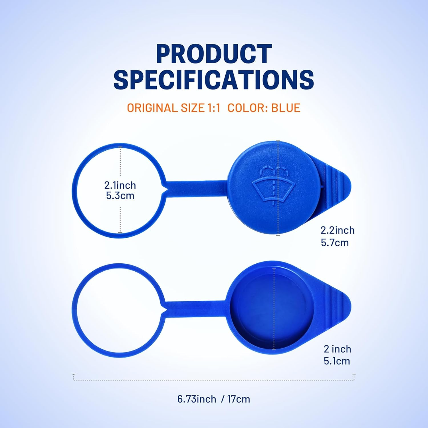 2 PCS Washer Fluid Cap for 2012-2018 Ford Focus, NWGOF Wiper Reservoir Tank Cap Compatible, Windshield Washer Fluid Cap for 2012-2018 Ford Focus Cp9Z-17A605-A-Ideal Solution image number 1