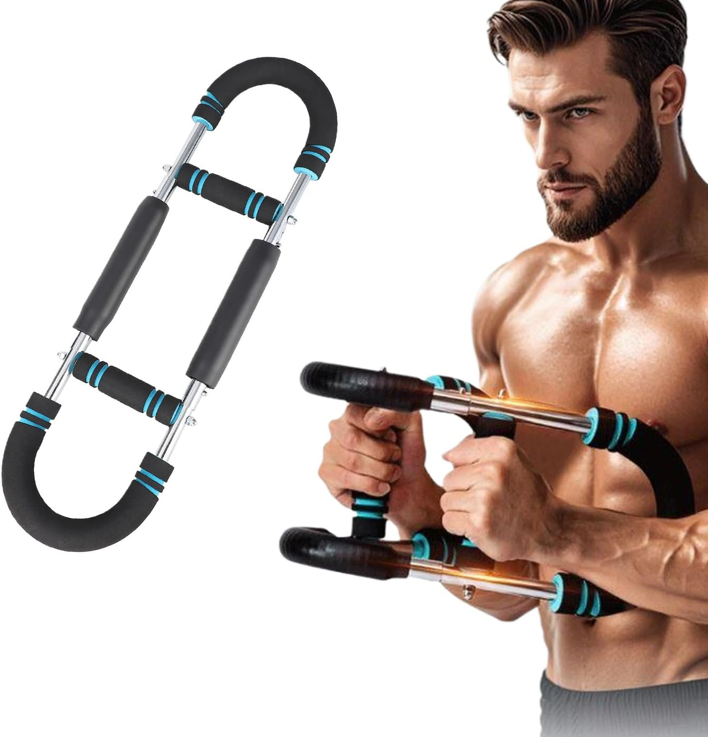 Twister Arm Exerciser Chest Workout,Portable Power Twister Bar,Muscular Strength Enhancer,Thigh Master Trainer Men,At Home Fitness Equipment image number 1
