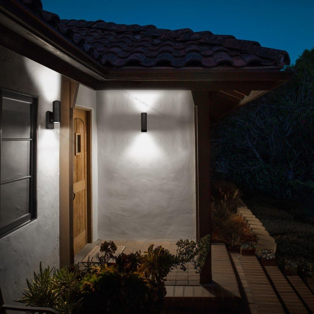 Outdoor Wall Light Dusk Till Dawn Sensor Black Finish Stainless Steel up and down Shining IP65 ZLC090-B image number 2