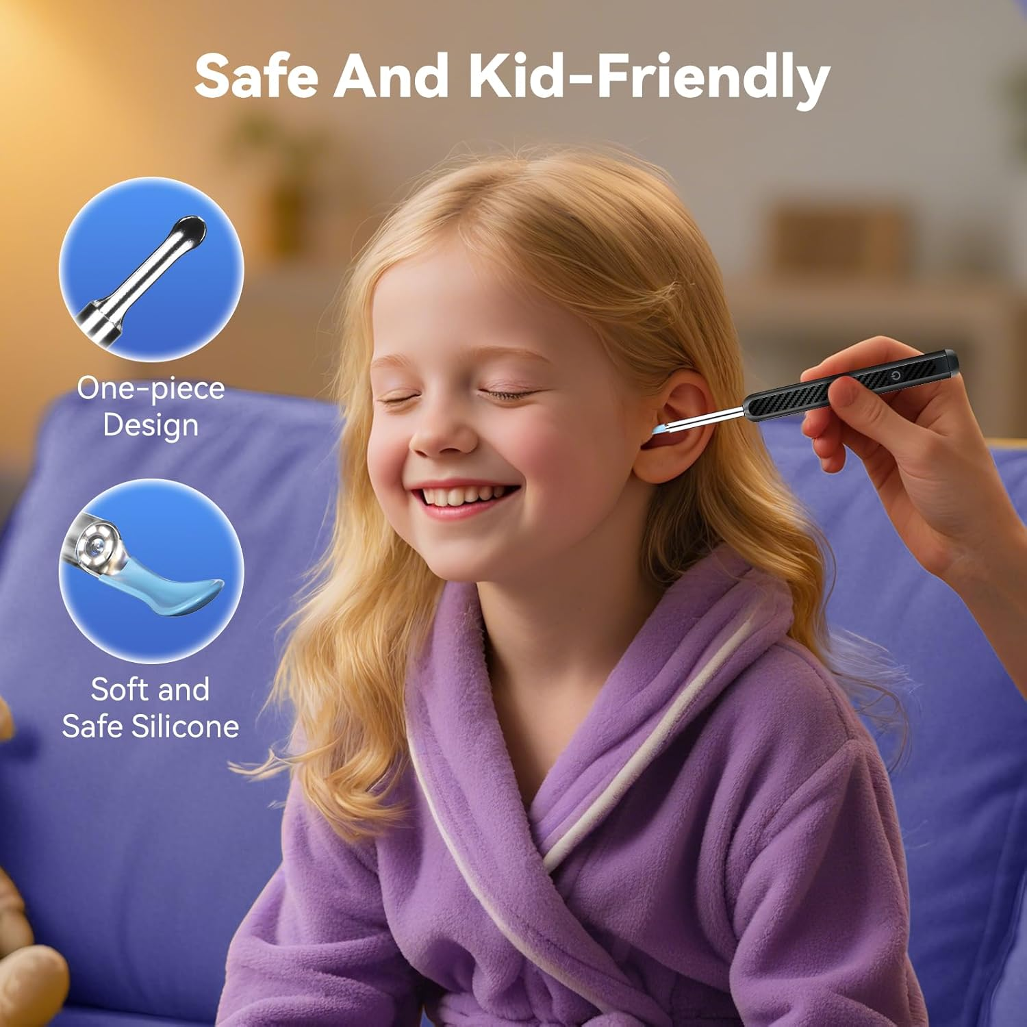 Ear Cleaner, Earwax Removal - Ear Wax Removal Tool with 8 Pcs Ear Set - Ear Cleaner with Camera and Light, 1080P - FSA HSA Eligible -Earwax Removal, Ear Wax Cleaner with 6 Ear Spoon - Ear Camera for Iphone Ios & Android (Black) image number 5