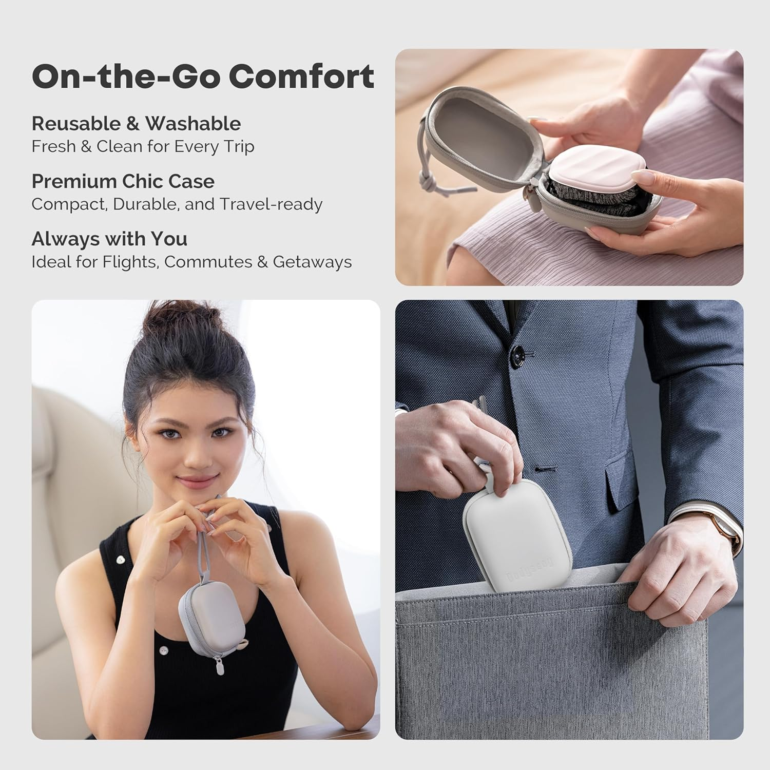 3D Contoured Sleeping Mask &ndash; 100% Blackout, Zero Pressure, Adjustable Eye Cups, Ultralight Lash Friendly Eye Mask for Travel, Women & Men Side Sleepers, Adults Kids Sleep Aid Gift (Black) image number 2