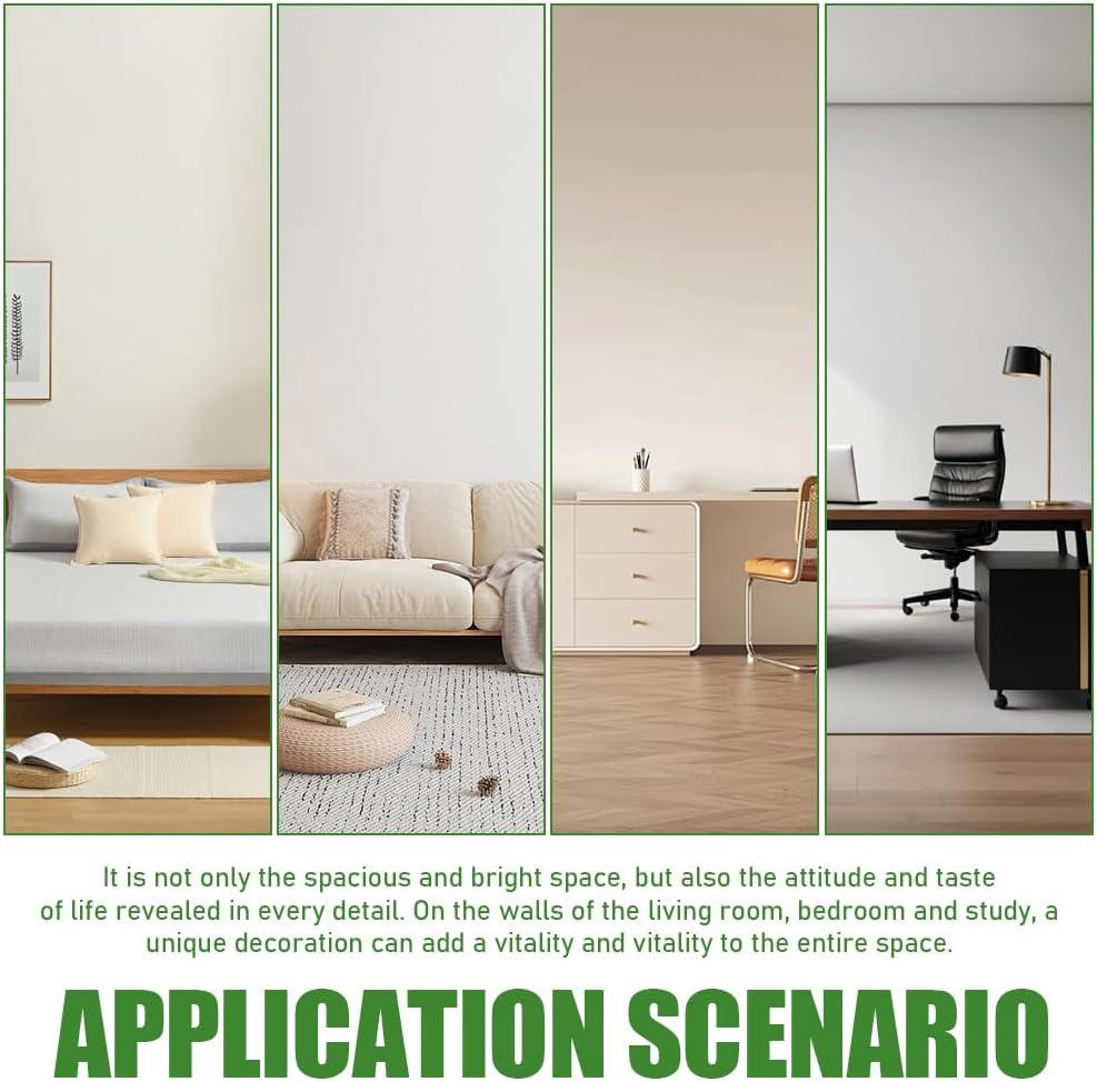 Green Pot Plants Fresh Leaves Wall Decals, 4 Pcs Pastoral Garden Potted Plant Wall Stickers, Removable Background Wall Decoration for Office Home Living Room Bedroom, 25 * 35Cm image number 1