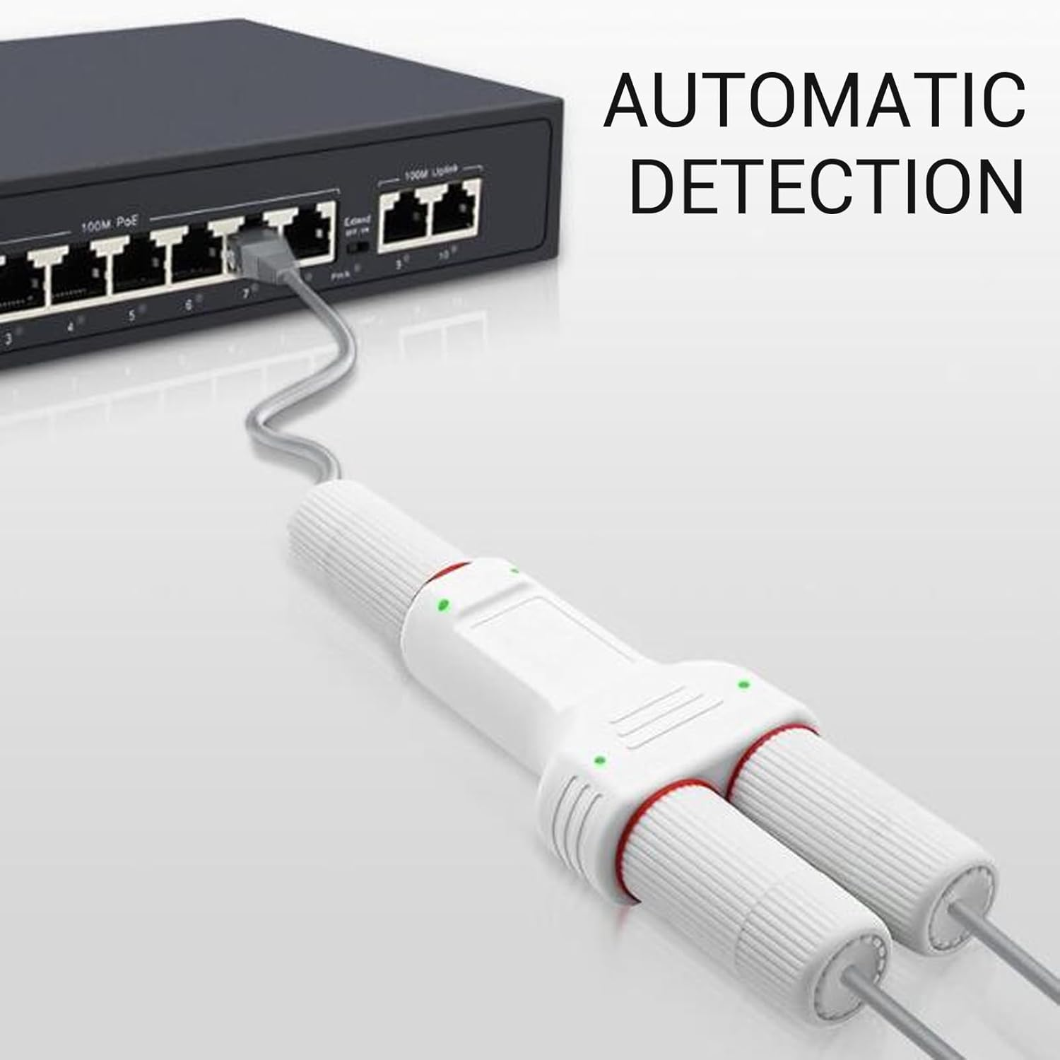 ASHATA POE Extender, Ieee802.3Af at Standard Plug and Play POE Combiner, with Waterproof Design for Security Camera Network Transmission up to 200M image number 6
