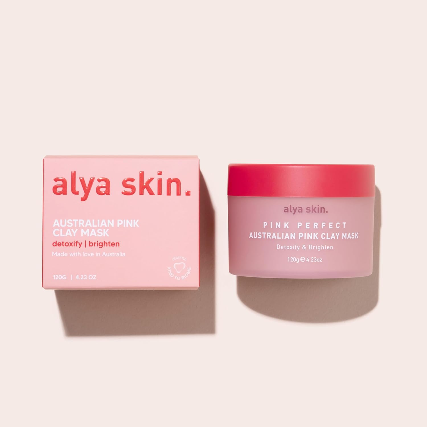 Alya Skin Australian Pink Clay Mask 120G | Detoxifies & Brightens, Fights Acne & Redness, Protects against Pollutants & Toxins, Enriched with Vitamin E & Aloe Vera, Natural & Vegan Skincare. Packaging May Vary image number 2