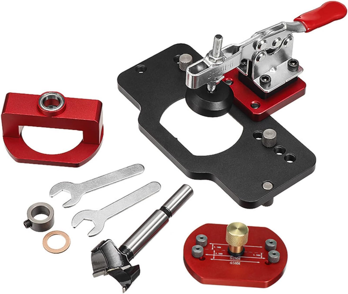 VEIKO 35MM Hinge Boring Hole Drill Guide Locator Jig Clamp Woodworking Tool Kit image number 4