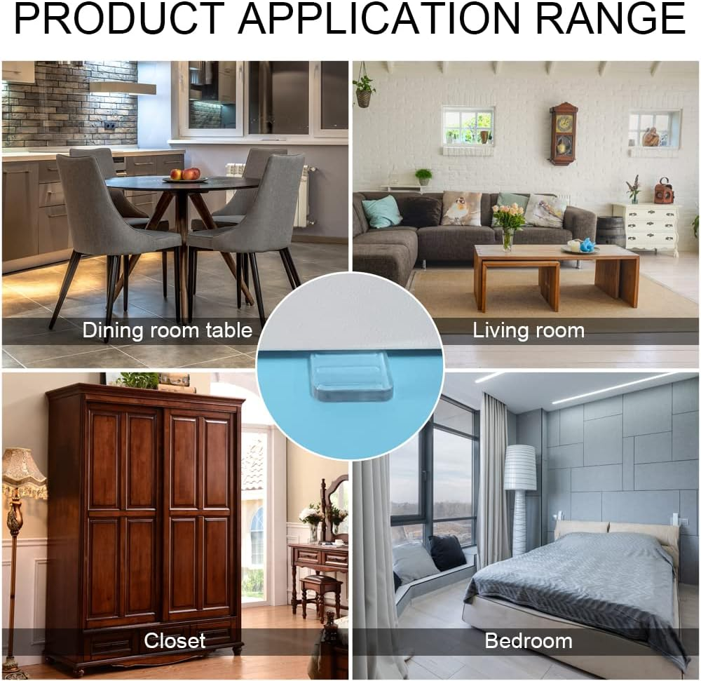 Modixun 16Pcs Soft Clear Furniture Leveling Wedges, Heavy-Duty Rubber Table Shims, Non-Slip Stackable Leveling Shims for Bed, Toilet, Desk, 0.19In /5Mm Height image number 4