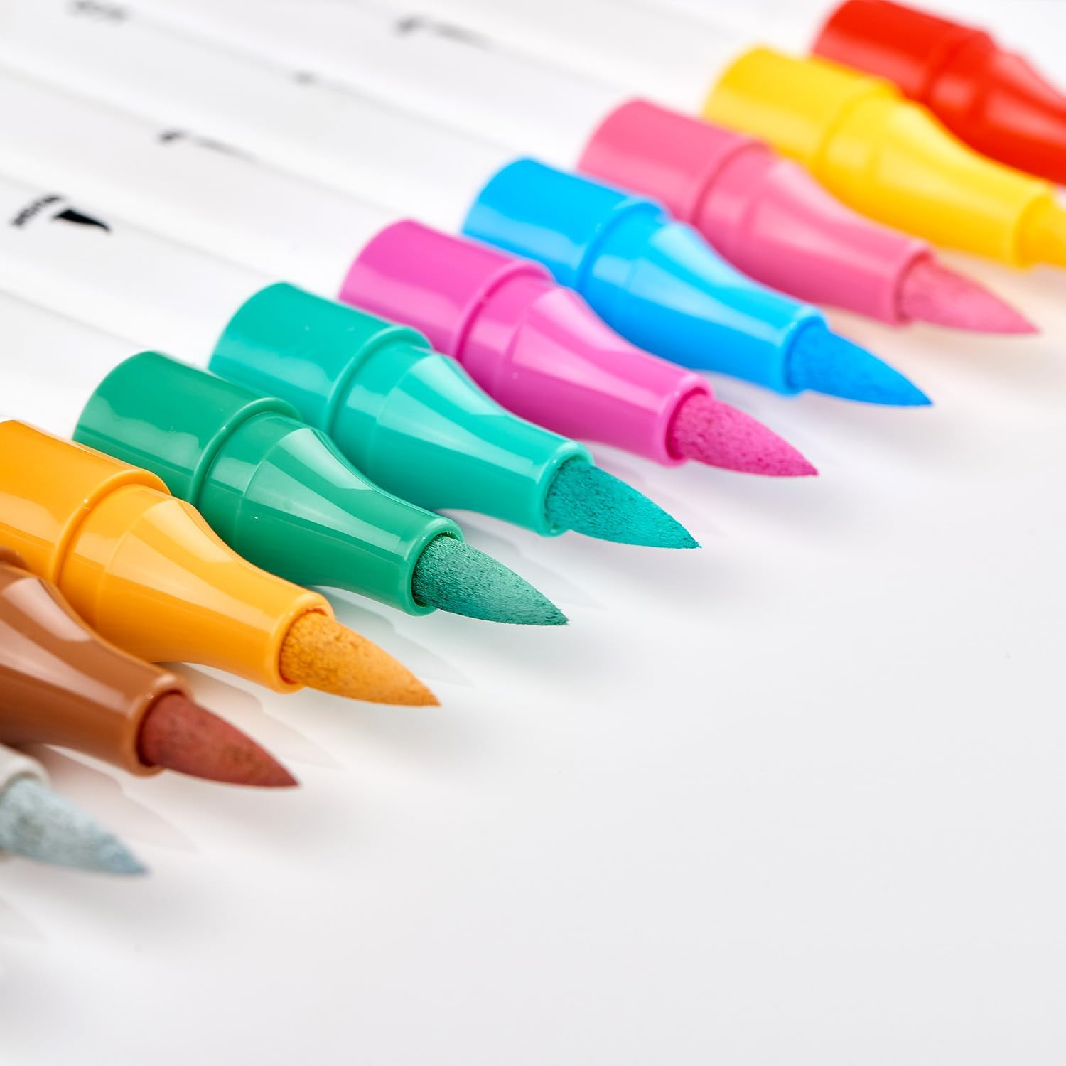 Acrylic Paint Markers Set of 36 Colours, Dual Tip Brush & Fine Paint Pens, Permanent after Dry, Non-Toxic, for Rock, Glass, Ceramic, Wood, Fabric, Plastic & DIY Crafts