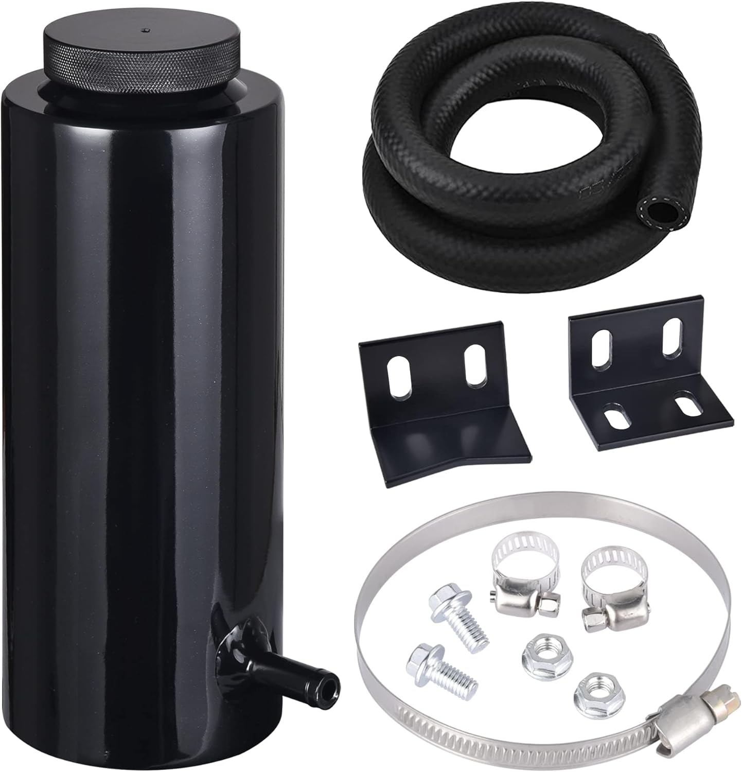 EVIL ENERGY Coolant Overflow Tank, Radiator Overflow Bottle 800Ml Aluminum Universal Black