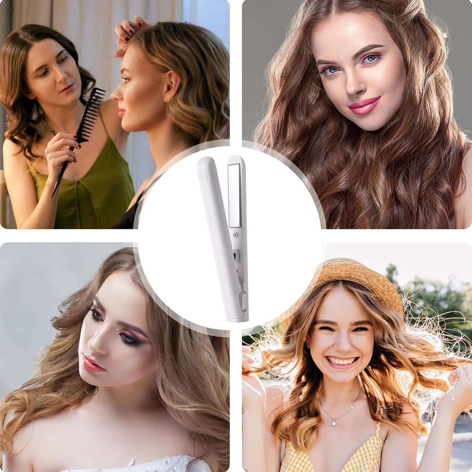 Yjkedfh Flat Iron Hair Straightener | Ceramic Straightener Iron Styling Tool | Portable Hair Straightener and Curler 2 in 1 for Friends Family Girls Boys image number 1